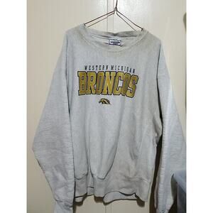 Vintage Western Michigan Broncos Sweatshirt Size XL Y2K Distressed Stained